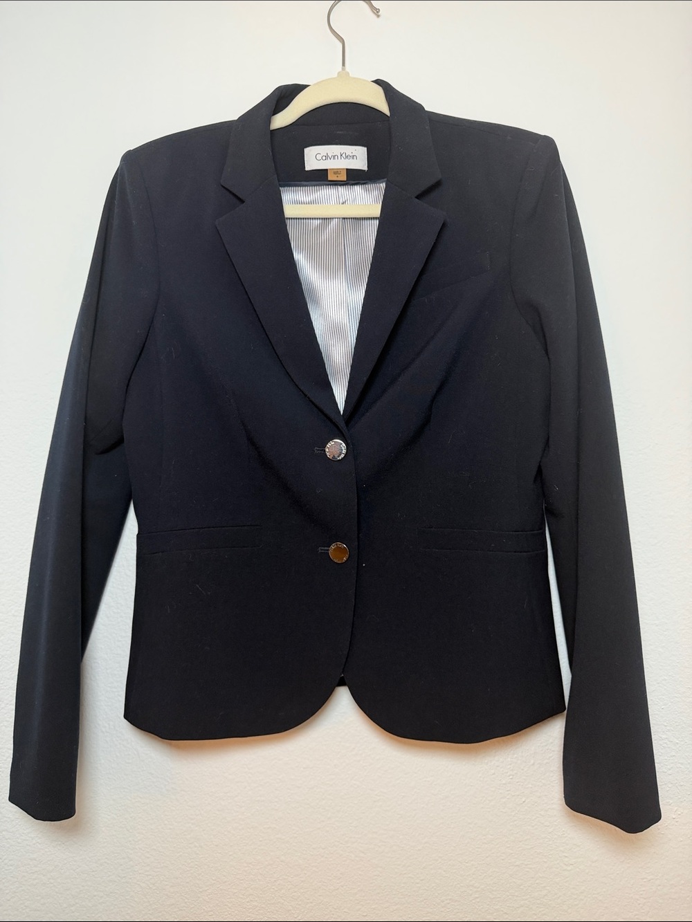Calvin Klein Women's Black Classic Two-Button Blazer